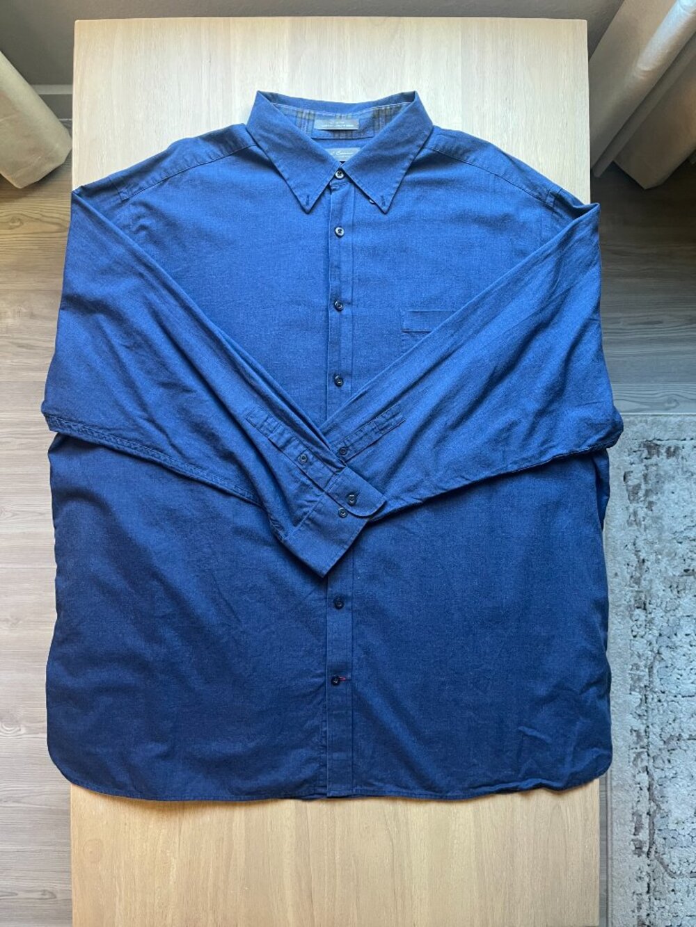 Daniel Cremieux Signature Collection Blue Button Down Shirt 3XB Big & Tall